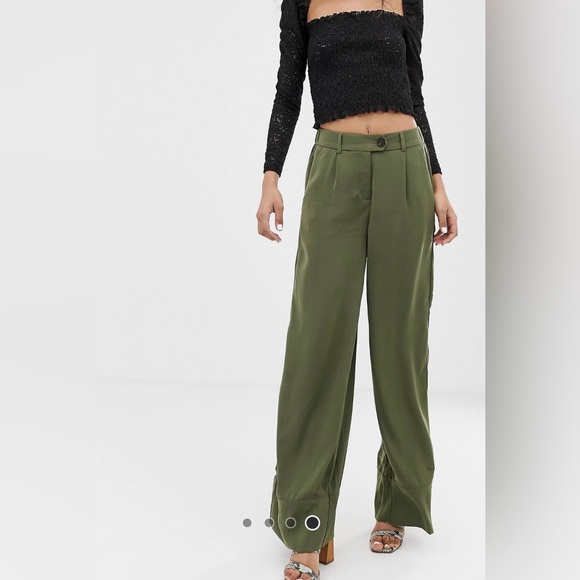 Vero Moda Tall Wide Leg Pants in Green size S(6) - Picture 10 of 10